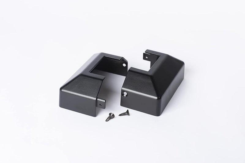 BORDERSMOVER Post Cover Plate for 2" Floor Flange, 2-Piece, Flange Base Shoe for Railings, Post Skirt Cover, Black - Image 1
